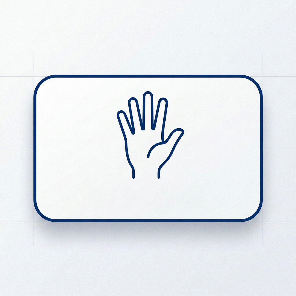 Hand icon above the words “RAISE HAND”